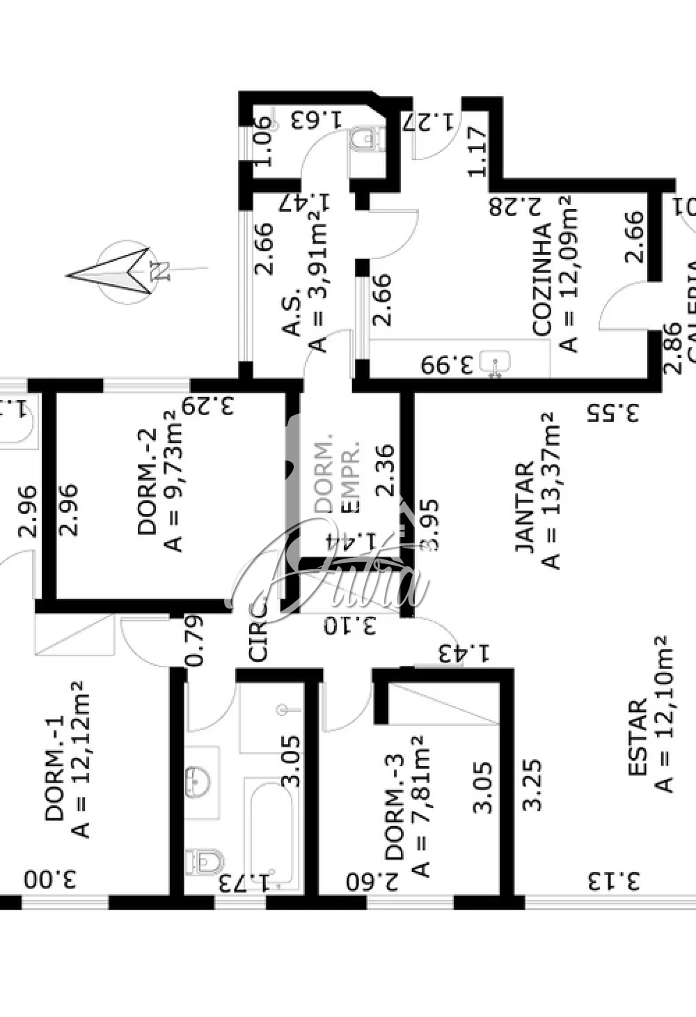 Cesar Augusto Jardim Paulista 107m² 03 Dormitórios 01 Suítes 1 Vagas