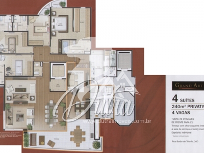 Grand Art Brooklin Paulista 240m² 04 Dormitórios 03 Suítes 4 Vagas