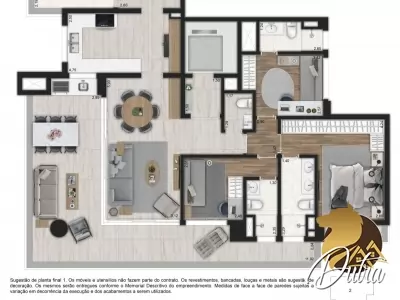 Edifício Ibirapuera Park Moema 281m² 04 Dormitórios 04 Suítes 3 Vagas